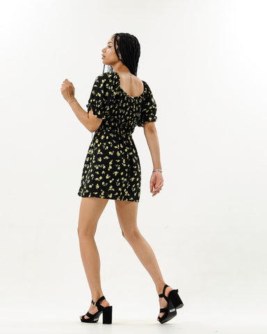 Ditsy Floral Mini Puff Sleeve Dress XD21