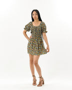 Ditsy Floral Mini Puff Sleeve Dress XD21