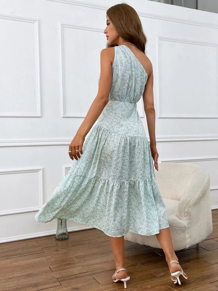 ditsy floral one shoulder dress Vila - One Shoulder Maxi Dress - Women - Polyester - 34 EU