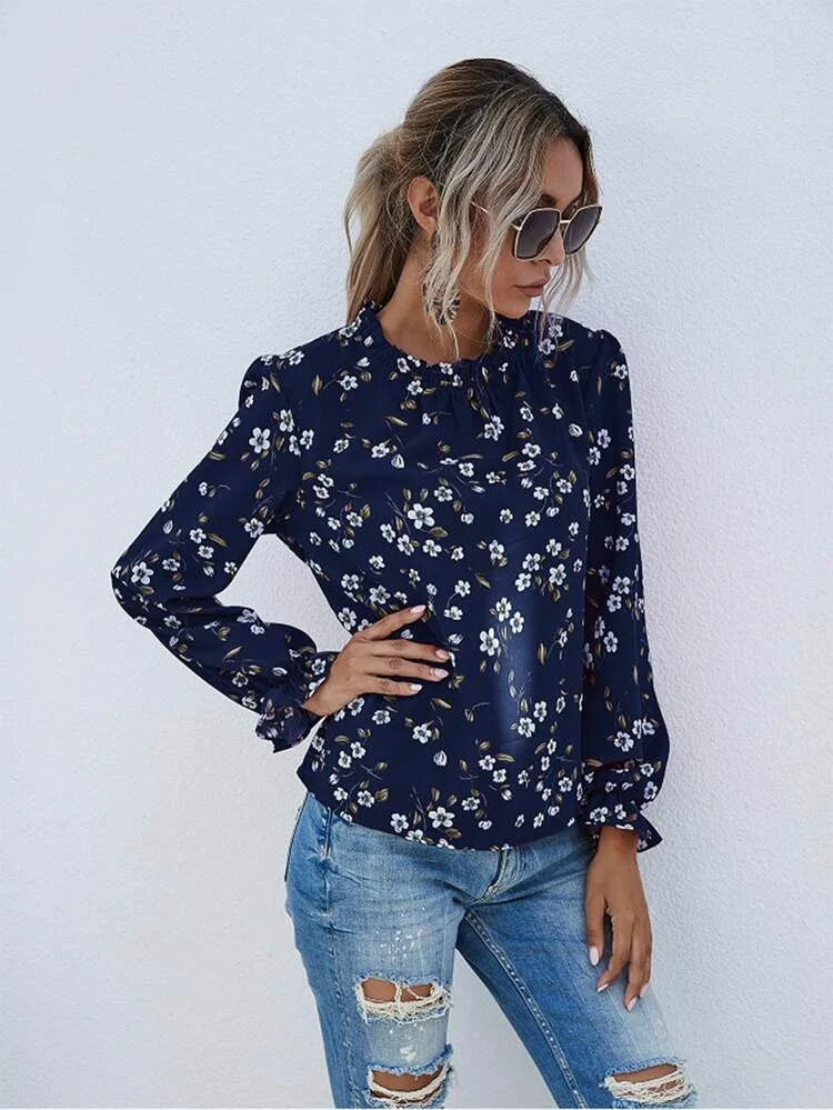 Ditsy Floral Ruffle sleeve blouse - XD21