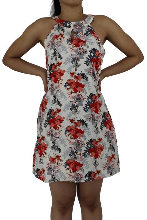 Ditsy Floral Round Neck Mini Dress XD21