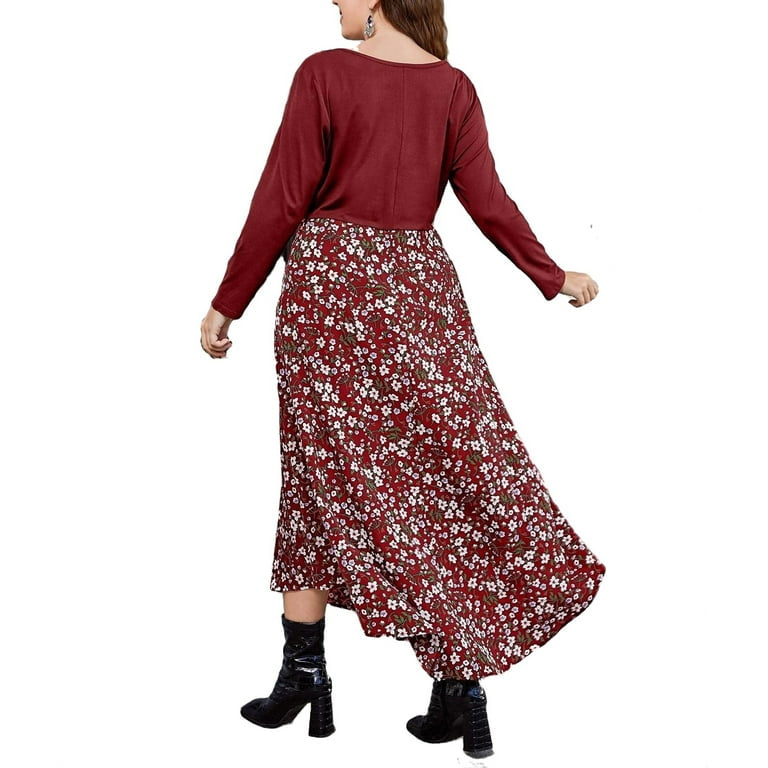 Ditsy Floral maxi dress plus size XD21