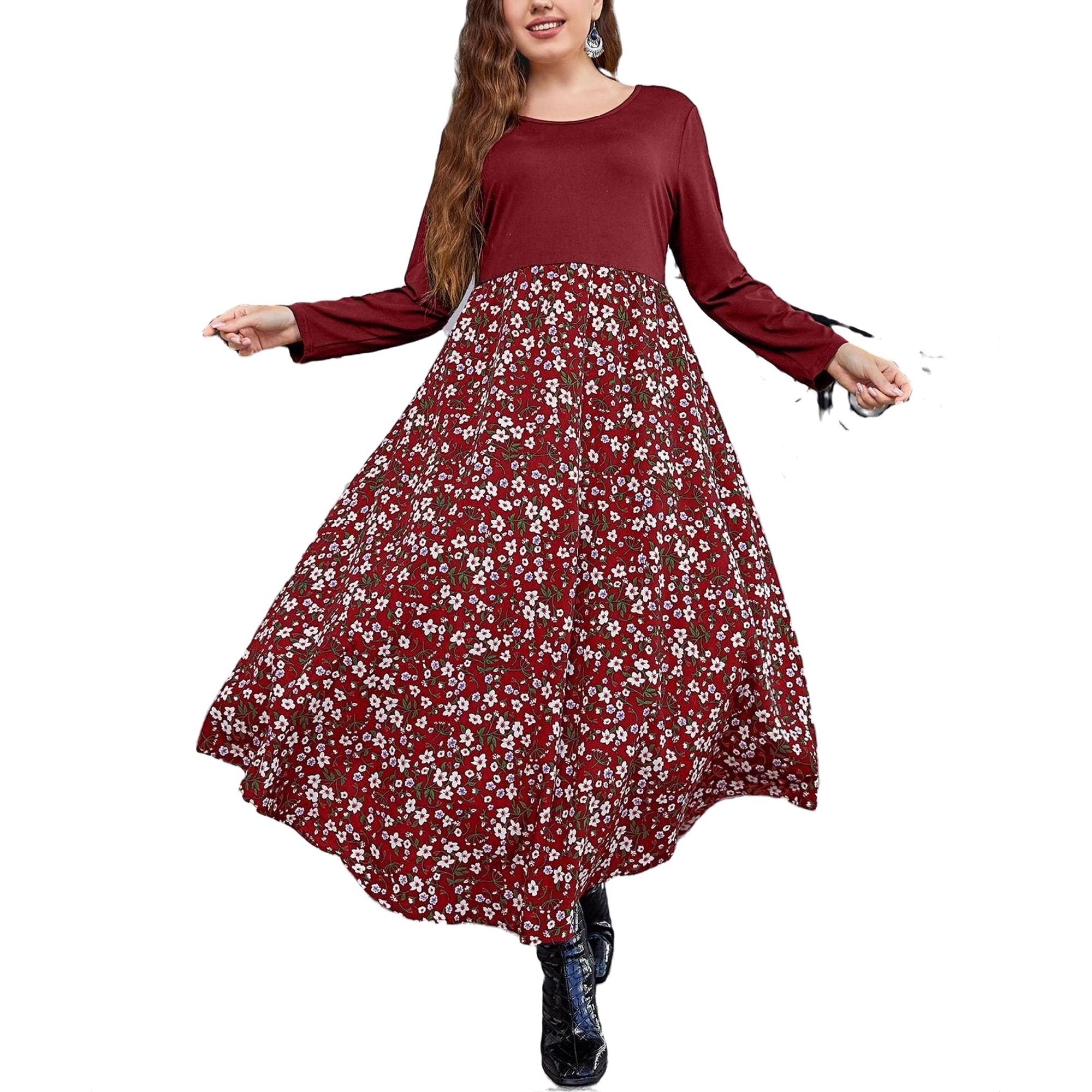 Ditsy Floral maxi dress plus size XD21