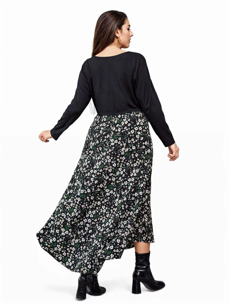 Ditsy Floral maxi dress plus size XD21