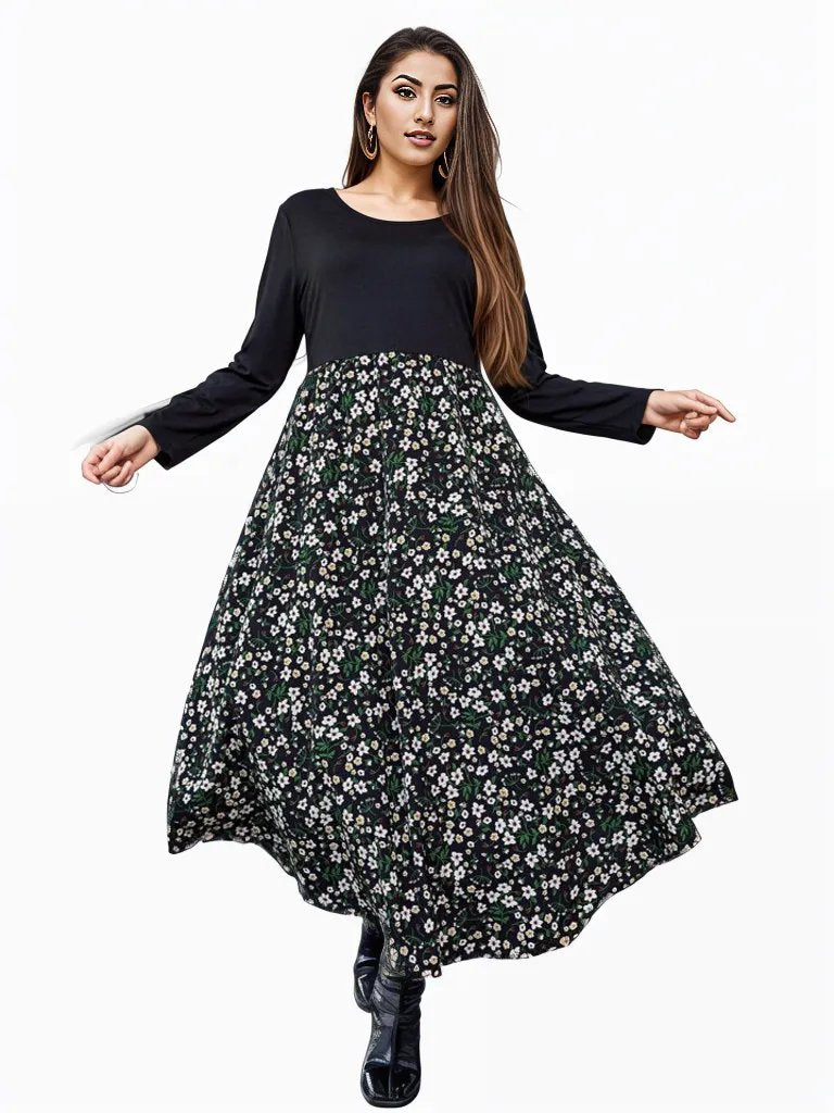 Ditsy Floral maxi dress plus size XD21