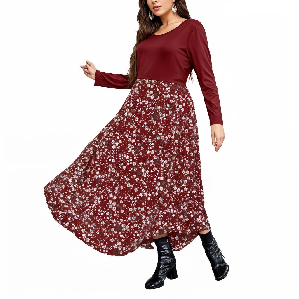 Ditsy Floral maxi dress plus size XD21
