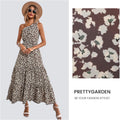 Ditsy floral one shoulder tie maxi dress XD21