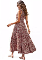 Ditsy floral one shoulder tie maxi dress XD21