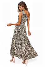 Ditsy floral one shoulder tie maxi dress XD21
