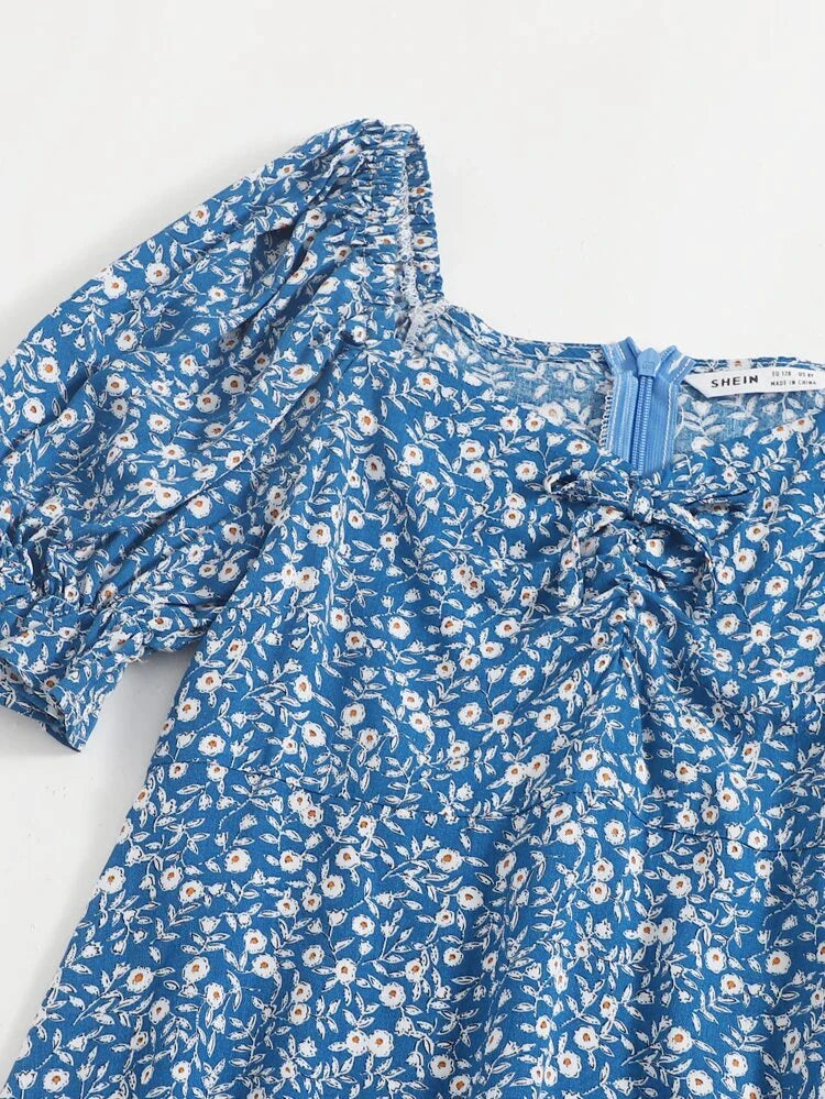 Ditsy Floral Puff Sleeve Dress - XD21