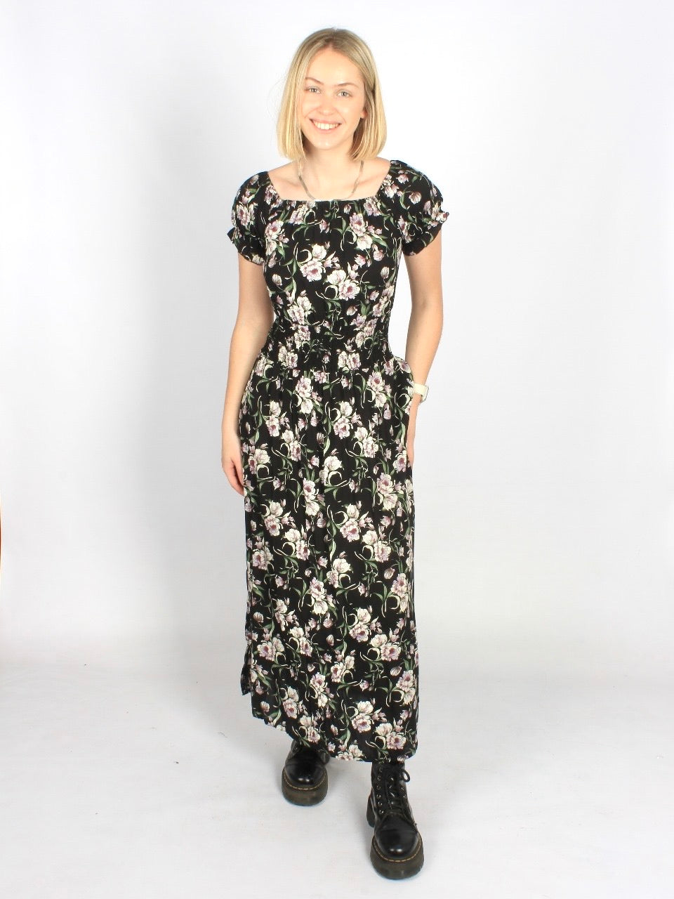 Ditsy floral slit maxi dress XD21