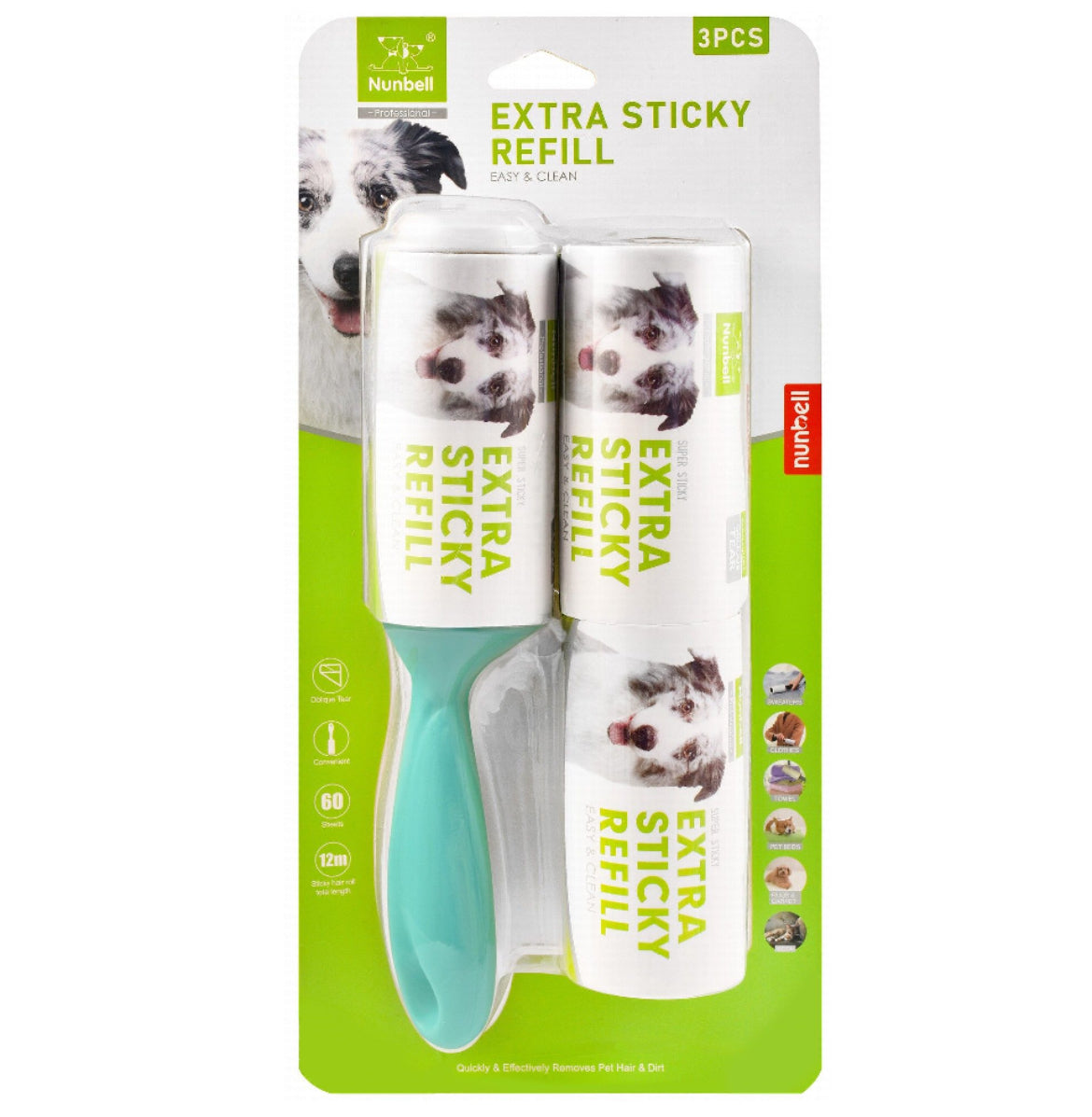 Dogtown Lint Roller 3 in 1 With 60 Sheets Sticky Hair XD21