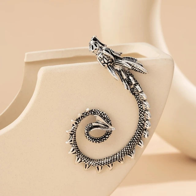 Dragon Round Ear Clip Earring XD21