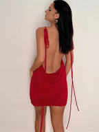 Draped Sheer Mini Short Bodycon Dress