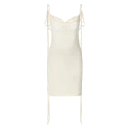 Drapped sheer mini short Bodycon dress XD21