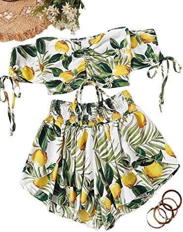 Drawstring Floral Crop top with Shorts - XD21