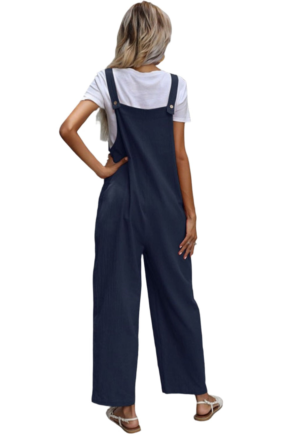 Dual Pocket Solid Overall Jumpsuit Without Tee XD21