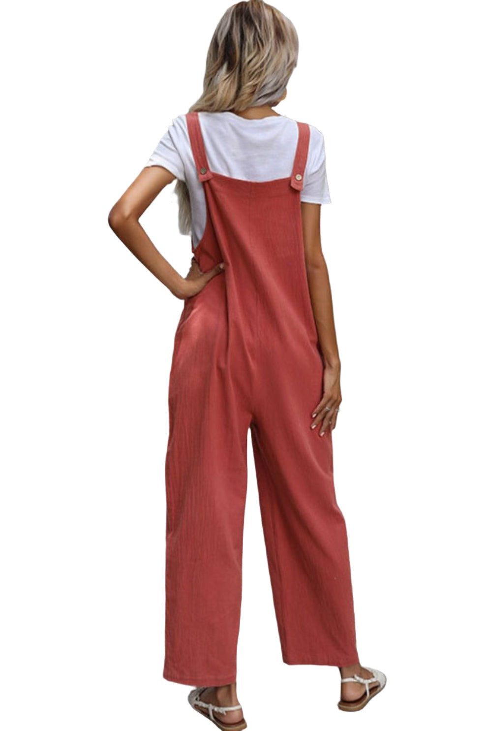 Dual Pocket Solid Overall Jumpsuit Without Tee XD21