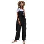Dual Pocket Solid Overall Jumpsuit Without Tee XD21