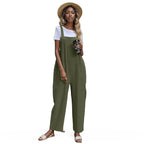 Dual Pocket Solid Overall Jumpsuit Without Tee XD21