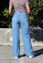 Striped Wide-Leg High-Waist Jeans – DYQ 372