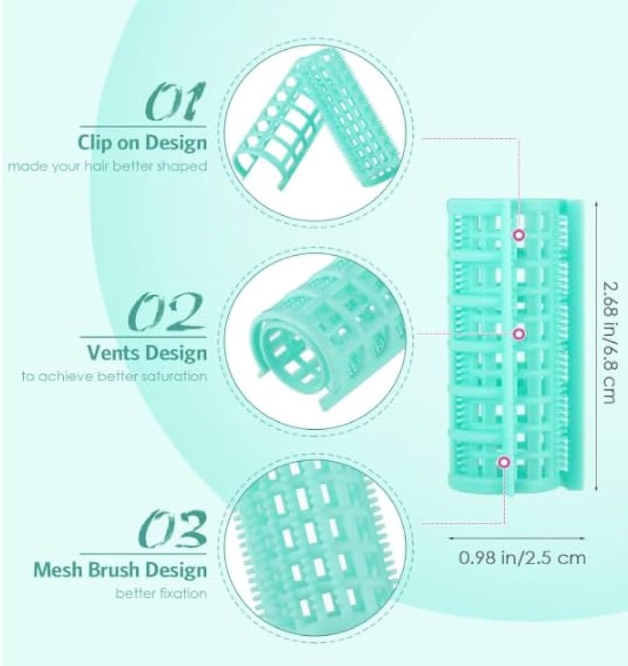 4pcs Plastic Snap-On Hair Rollers Curlers 