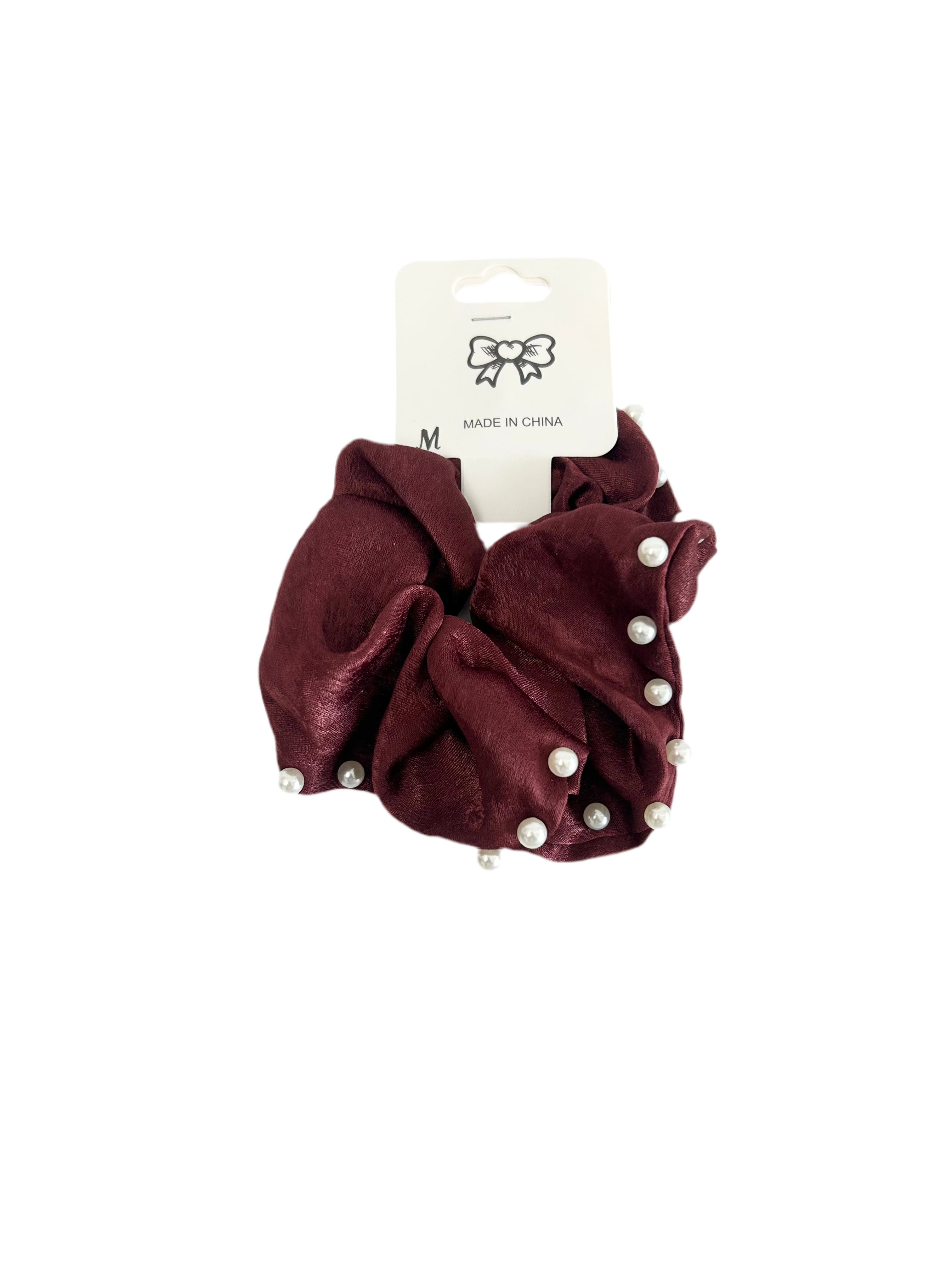 Luxurious Pearly Satin Hair Scrunchies – Perfect for a Touch of Elegance & Style