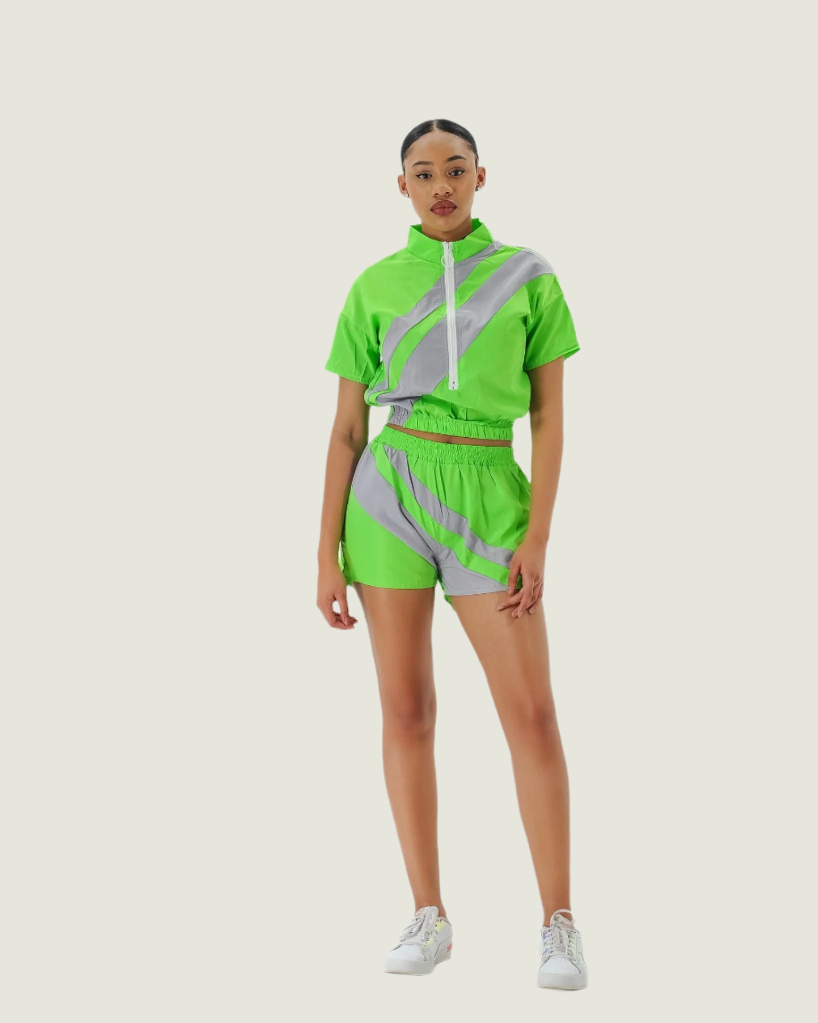 Futuristic Sport Luxe Athleisure Two Piece Set –  Semi Sheer Workout & Streetwear Outfit