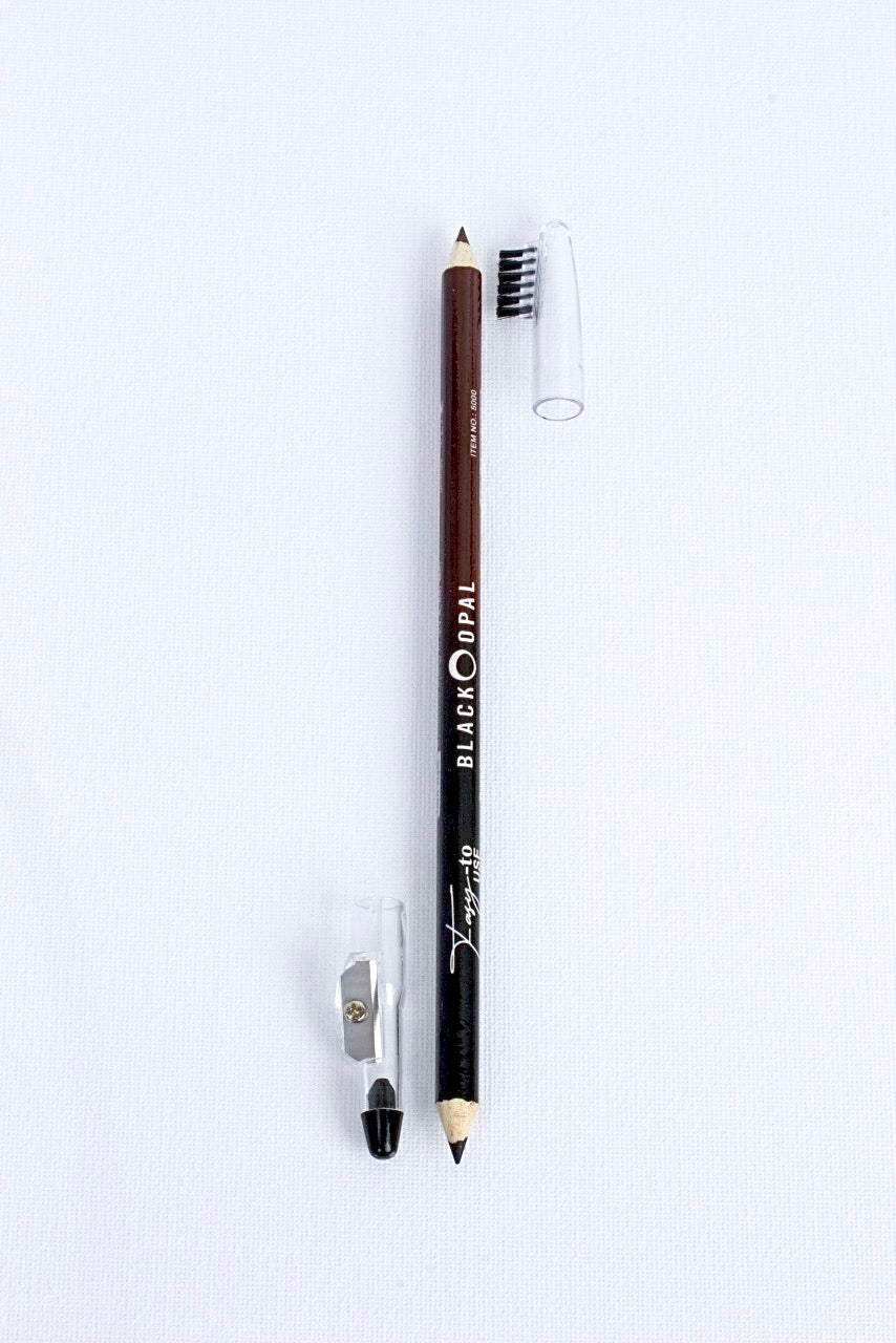 Black Opal Dual-Ended Eyebrow Pencil with Brush and Sharpener 1PC