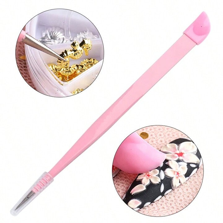 Nail Art Dotting and Carving Tool – 1 Piece (Random Color)
