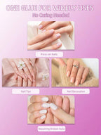 Pink Tint Nail Glue - Long-Lasting Adhesive for Perfect Nails