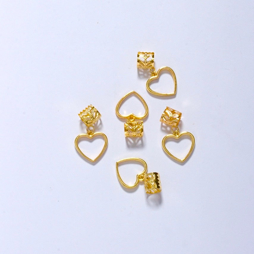 Gold Heart Hair Rings – Elegant Accessories for Braids & Styles