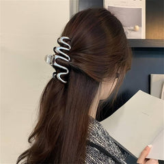 Silver Wave Hair Grip Steel - Strong & Stylish Hair Accessory