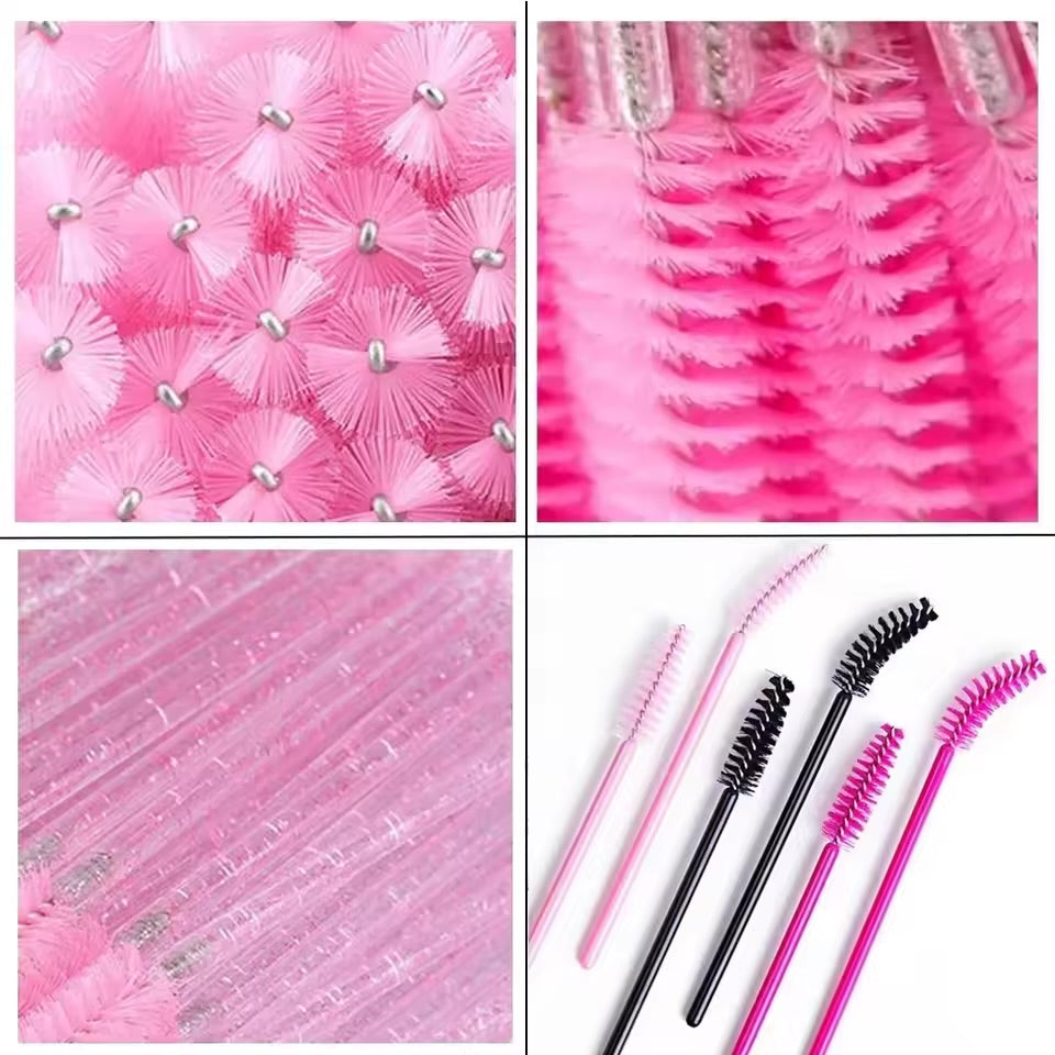 Dual-Ended Lash Spoolie & Eyelash Cleaning Bud – Glitter Handle Beauty Tools