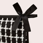 Tweede Check Cosmetic Bag with Bow - Chic & Elegant Organizer