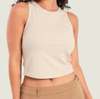 Solid Ribbed Tank Crop Top – Sleeveless Summer Basic