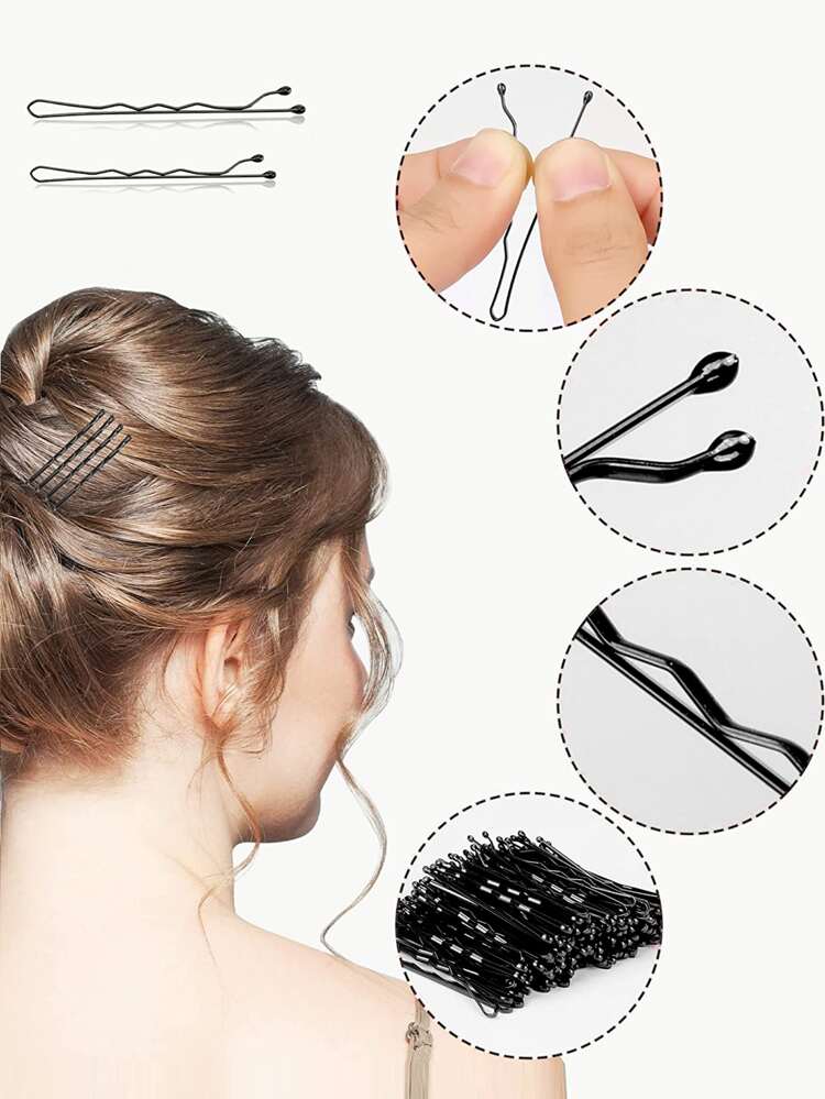 200-Piece Black Hair Grips – Durable, Non-Slip Bobby Pins for Everyday Use