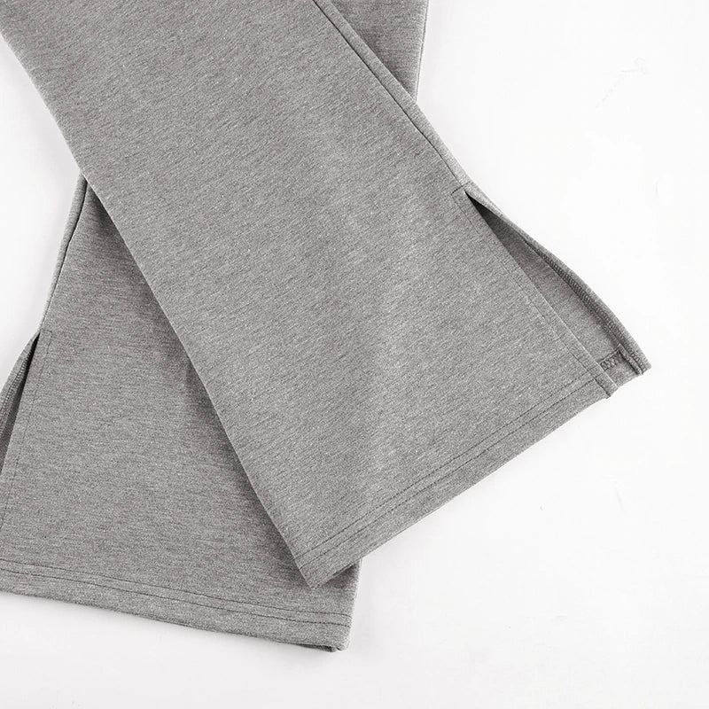 Elastic High Waist Long Trousers Split Side Skinny Pencil Pants - XD21