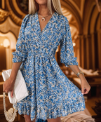 Elastic Waist Ruffle Floral Mini Dress XD21