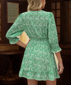 Elastic Waist Ruffle Floral Mini Dress XD21