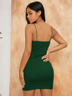 Elastic spaghetti strap short mini Bodycon dress XD21