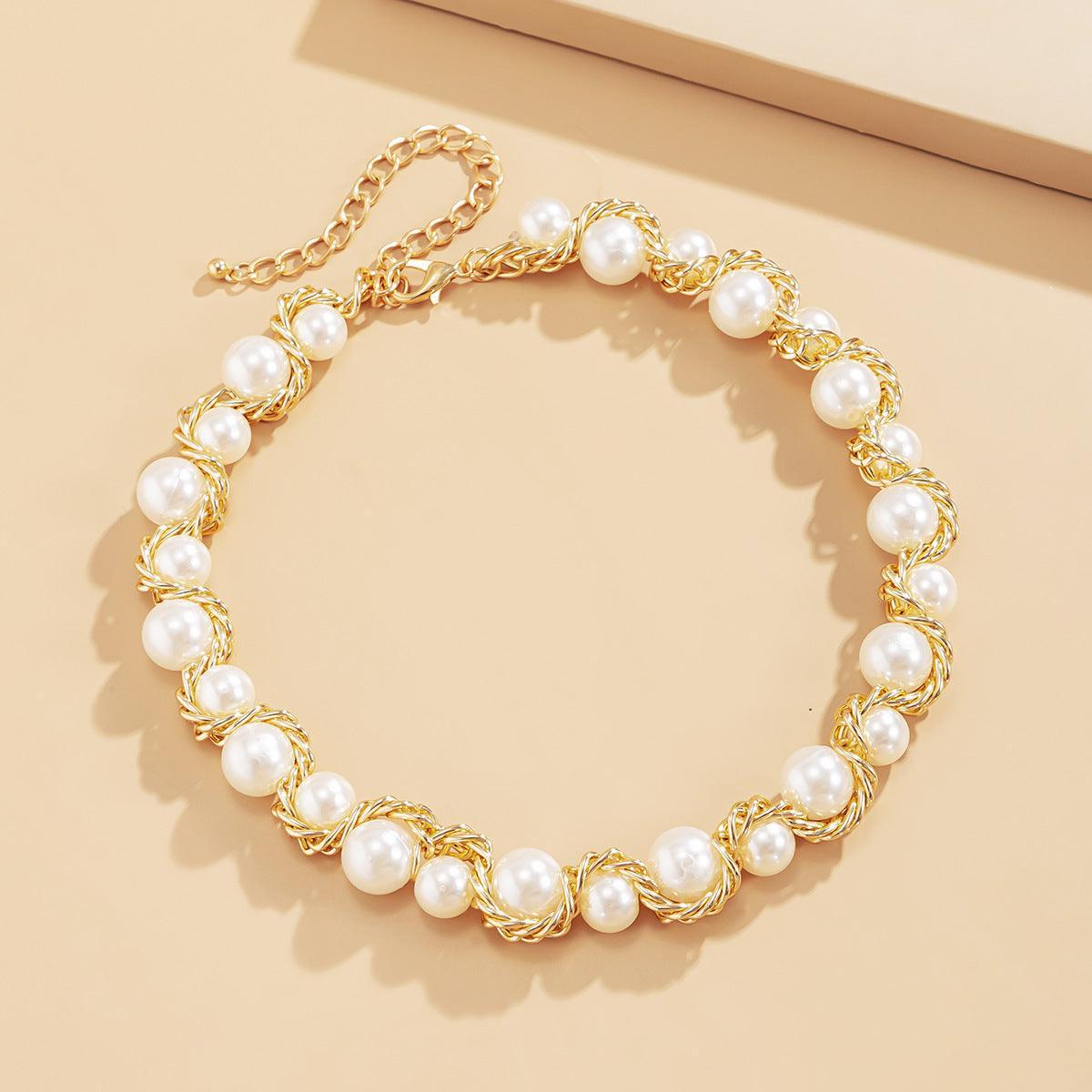 Elegant Short Pearl Choker Necklace - XD21