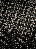 Petite Chic Tweed Panel Dress – Elegant Contrast Look