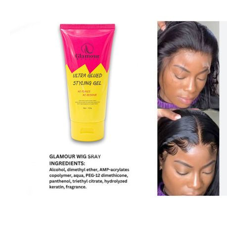 Glamour Beauty Ultra Glued Styling Gel 150g - Maximum Hold & Extreme Shine
