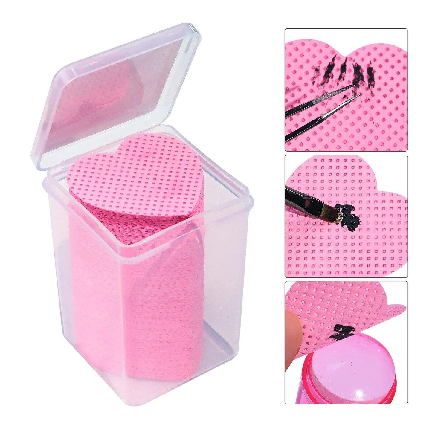 Nail Polish Remover Pads – Lint-Free Cotton for Salon & Home - Use 1 Box (Random Colour)