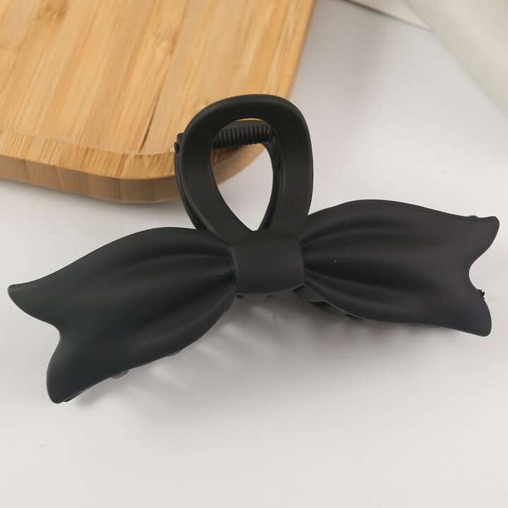 1Pc Medium Bow Hair Clip – Stylish Vintage Matte Hair Accessory