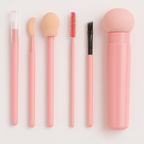 6pc Mini Makeup Brush Set – Travel Beauty Tools in Storage Holder - Random Colour