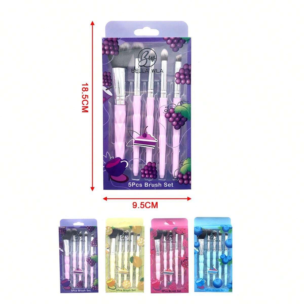 Sally 5-Piece Makeup Brush Set - Perfect for Blending & Precision