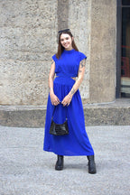 Cut Out Back Elastic Maxi Dress