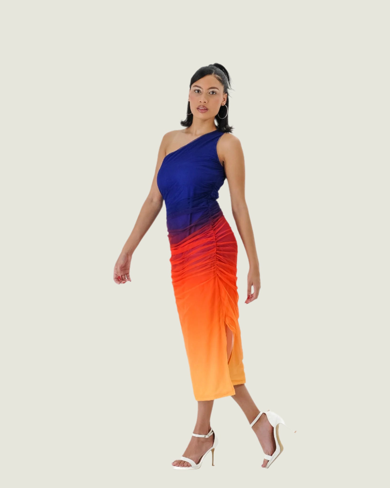 Elegant One-Shoulder Ombre Bodycon Dress – Stunning Evening & Cocktail Dress